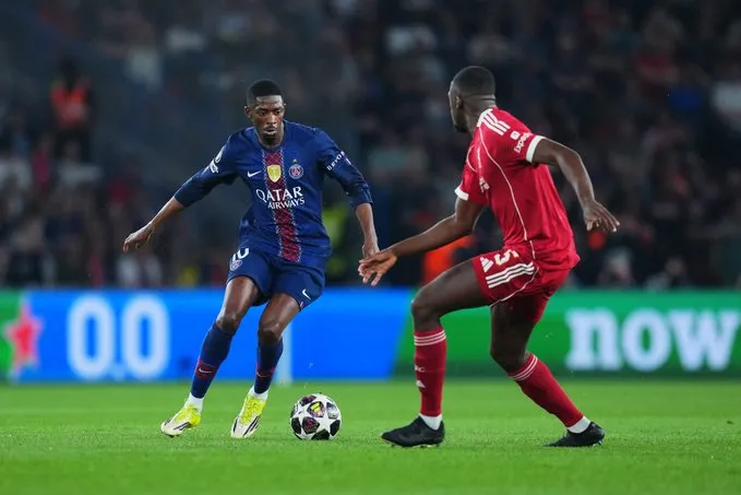 登贝莱上半场2次过人+2次创造机会，都比利物浦全队多